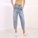 High Waist Plus Size Women's Jeans Loose Fit Harem Pants With 3D Decoration Up To 200 Kg Capacity_ecoleips.com