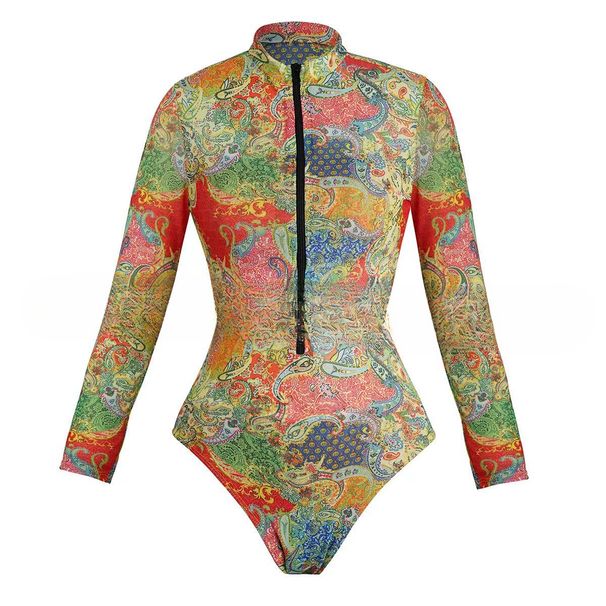 Women's Clothing Women's Long Sleeve One Piece Swimsuit Style Sun Protection Clothing Krupp Swimwear Beach & Pool Ready_ecoleips.com