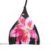 Women's Sexy Lily Print Bikini Cover up Jacket Three Piece Set European American Style Swimsuit Wire Free Chest Pad Regular Size_ecoleips.com