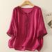A Loose-Fitting Summer Top That Helps Slim The Figure And Conceal Excess Fat, Made From Cotton-Linen Fabric With Medium_ecoleips.com