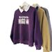 European American Style Printed Spring Autumn Thin Polo Collar Long-sleeve Sweatshirt For Women, Loose And Versatile,_ecoleips.com
