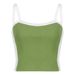 European And American Style Women's Slimming Contrast Color Sling Top Ultra Short Sexy Backless Basic Vest for Spring 2024_ecoleips.com