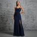 Women's deep V-neck Christmas party high slit backless sexy dress skirt _ecoleips.com