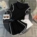 Women's Clothing Summer New Style Fashion Age Reducing Short Sleeved Top Shorts Two Piece Suit_ecoleips.com