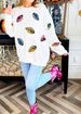 Sequined Football Sweatshirt – Oversized Long Sleeve Crewneck (XS/S/M/L, Beige)_ecoleips.com
