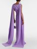 Women's Elegant Unique Design Sleeveless Shawl Style High Waisted Solid Color Dress New Style Party Wear_ecoleips.com