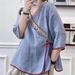 Summer Ethnic-Style Retro T-Shirt With A Slanted Front Design, Embroidered In Traditional Chinese Motifs; Made Of Cotton_ecoleips.com