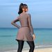 Women's Clothing Conservative Muslim Surfing Suit Women's Long Sleeve Zipper Swimsuit Beachwear One-Piece Swimwear Polyester Lycra Innerlining_ecoleips.com