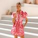 Women's Clothing Casual Fashion Puff Sleeve Linen Short Skirt Suit_ecoleips.com