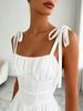 Pure Desire Style Women's Dress, Slim Fit, White, Suspenders, Daily Commute_ecoleips.com