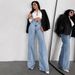 European And American Style Cross-border Straight-leg Jeans For Women, New Spring Model, Loose, Slimming, Casual_ecoleips.com