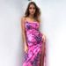 2025 Summer Strap Blue Tie-Dye Print Milk Silk Long Sexy Backless Dress_ecoleips.com