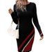 Women's Clothing Autumn And Winter Fashion Temperament Elegant Contrast Color Plaid Dress_ecoleips.com