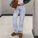 Women's Clothing Stretch Solid Color Denim Pants 90s Boyfriend Style Retro Jeans_ecoleips.com