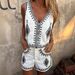 Women's V Neck Embroidered Vest Sleeveless Casual Shorts Set Spring Summer New Russian_ecoleips.com