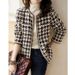 Women's Clothing Wool tweed jacket spring and autumn short style fashionable_ecoleips.com
