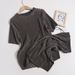 Women’s Clothing Versatile Casual Suit For Women Summer New Style Temperament Round Neck Short Sleeved T Shirt Top High Waist Shorts Two Piece Suit_ecoleips.com