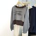 Elegant Off-shoulder Sweatshirt For Women, Early Autumn 2025, Plus Size, With A Camisole Layered Top Two-piece Set_ecoleips.com