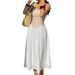 Women's Plaid Patchwork Dress Sleeveless French Summer Style Yellow White Embroidery New Cross Border_ecoleips.com