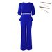 Women's Clothing New Fashion Temperament Elegant Solid Color Tops Wide Leg Pants Two Piece Suit_ecoleips.com