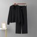 Women's Elegant Knitted Set European American Style Spring Autumn Loose Polo Collar Sweater Wide Leg Pants Two Piece Outfit_ecoleips.com