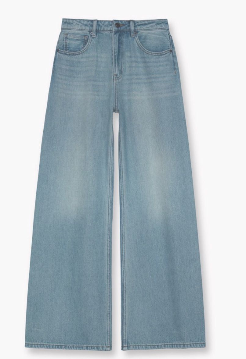Women's Clothing High Waist Wide Leg High Count Cotton Jeans Retro Washed Loose Straight Trousers For Women_ecoleips.com