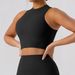 Women's Clothing Beautiful Back Half Turtleneck Breathable Yoga Suit Women's Outdoor Running Fitness Sports Vest Outer Wear Close Fitting Dance Top_ecoleips.com