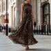 Elegant Leopard Print Sleeveless Maxi Dress For Women, Flowy A-Line Silhouette With Waist Definition For Chic Casual & Office Wear_ecoleips.com
