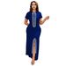 Fashion Women's Clothing Hot Diamond Arm Wrapped Slit Elegant Slim Dress_ecoleips.com