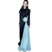 Women's Clothing Spring Slim Fit Women's Modest Abaya Dress Long Dress Large Floral Color Block Black White Style Muslim Fashion_ecoleips.com