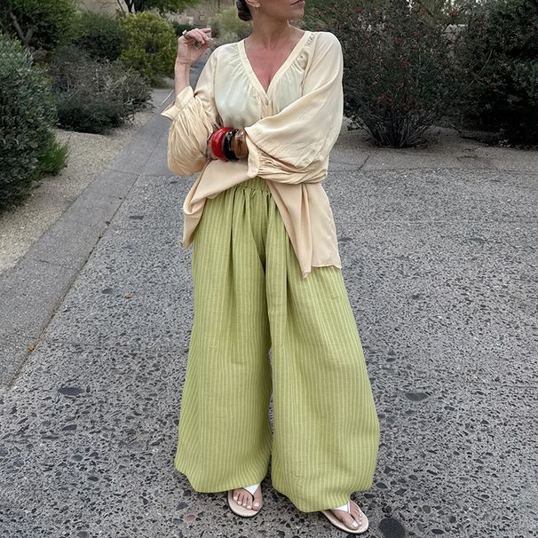 Women's Clothing Summer Loose Bubble Jogger Pants Elegant Casual Trousers American Style For Commuting Spring/Autumn Regular Fit Polyester_ecoleips.com
