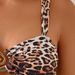 Women's Halter Neck Low Waisted Sexy Solid Color Two Piece Bikini Set With Large Metal Wire Laces For Beach And Holiday._ecoleips.com