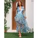 Women's Clothing Swimsuit New Style Applique V Neck Long Sleeved Holiday Floral One Piece Swimsuit Suit Female_ecoleips.com
