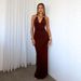 Women's Sexy V Neck Long Dress Fashion Slim Fit Sleeveless Tie Backless Summer New Clothing_ecoleips.com