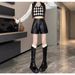 2025s PU Leather High Waist For Women 2025 Autumn Winter New Wide Leg A-line Casual Slimming Black Loose Leggings Boot Shorts_ecoleips.com
