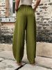 K Women's Pants, Solid Color Pocket Casual Pants, Elastic Pants, Long Pants_ecoleips.com