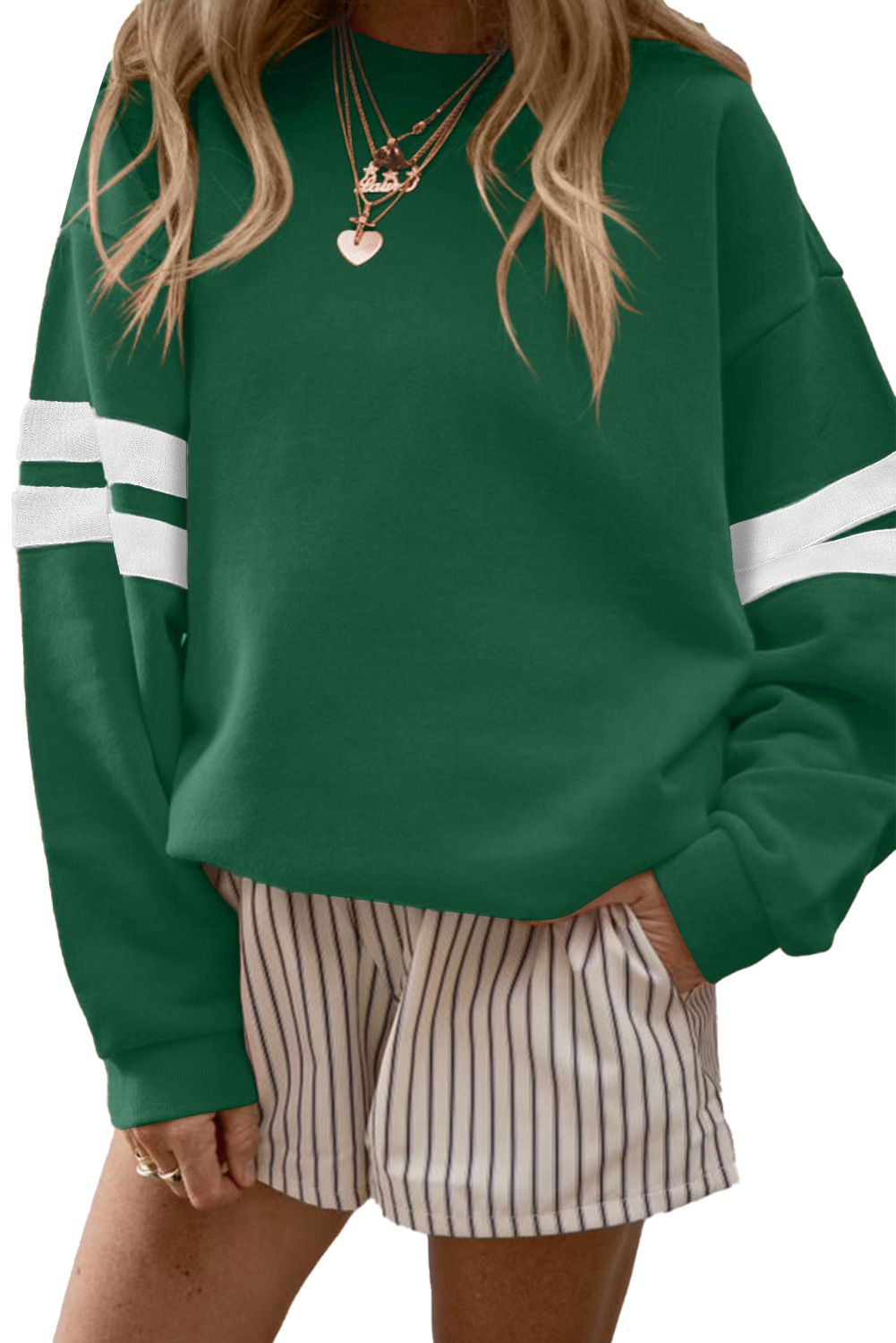 Women's Clothing Long Sleeve Color Block Sweatshirt Casual Sporty Pullover Autumn Thickened Polyester Spliced Hoodie_ecoleips.com