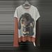 ng2510292 2025 Early Autumn New Punk Puppy T-Shirt For Women, Unique Design, Two-Piece, Color-Block Print Long Sleeve Top_ecoleips.com