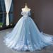 Women's Clothing Travel Photography Colored Yarn Spring New Bride Solo Puffy Skirt One Shoulder Trailing Wedding Dinner Princess Dress_ecoleips.com