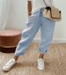 Suitable For All Seasons 2024 Women's Cotton Linen Pocket Elastic Casual Spring Summer Long Pants_ecoleips.com