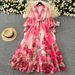 "Luxury Court-Style Printed Maxi Dress – Cinched Waist, Lantern Sleeves & Elegant Silhouette For Sophisticated Women"_ecoleips.com