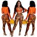YD8538-D12 Special Offer No Returns Or Exchanges Women's Fashion Sexy Mesh Printed Two-Piece Set_ecoleips.com