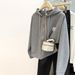 European American Style Real Shot Of The New Spring Autumn Hooded Cardigan Sweatshirt For Women, Thin And Loose, Korean_ecoleips.com