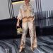 Women's 3D Printed Flower Pattern Fashion Set Zipper Drawstring Top & Pants European American Style Two-Piece Ensemble Spring/Autumn_ecoleips.com
