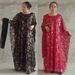 Women's Clothing women's mesh three dimensional embroidered robe loose chiffon bat sleeve dress three piece suit 8954_ecoleips.com
