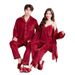 Voya Pajamas Newlyweds, High-end Red Island Velvet Autumn Winter Wedding Robes For Bride And Groom_ecoleips.com