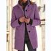 Vintage Button-Up Wool Blend Coat With Stand Collar - Classic Fall & Winter Outerwear For Women (Multiple Colors & Sizes)_ecoleips.com