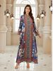 Fashionable Long Robe for Women Versatile plus Size Loose Printed Dress Muslim Clothing Full Length Elegant Gown_ecoleips.com