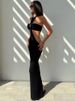Mozision Halter Off-shoulder Sexy Maxi Dress Set Women Elegant Cut Out Sleeveless Backless Crop Top And Maxi Skirt Matching Sets_ecoleips.com