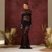 "Patchwork Hollow-Out Bodycon Dress – Sexy Round Neck & Sheer Mesh Design For Women"_ecoleips.com
